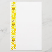 Honey Bee Yellow Honeycomb Stationery Briefpapier (Vorderseite)