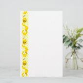 Honey Bee Yellow Honeycomb Stationery Briefpapier (Stehend Vorderseite)