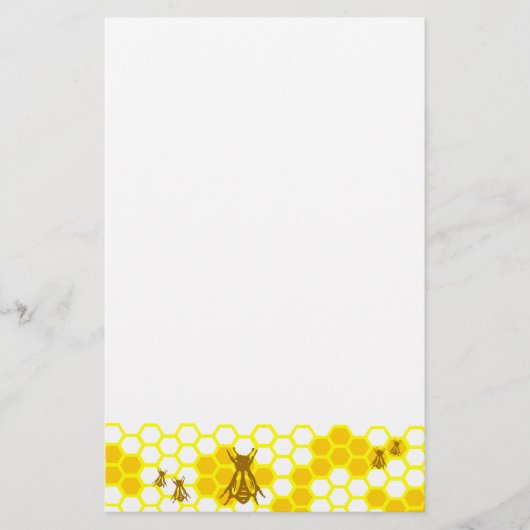 Honey Bee Yellow Honeycomb Ungewidmete Geschirr Briefpapier (Vorderseite)