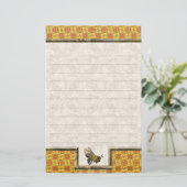 Honey Bee Yellow Lined Briefpapier (Stehend Vorderseite)