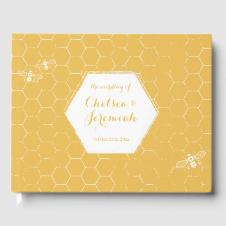 Honey Bee Yellow Muster Custom Wedding Gästebuch