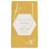 Honey Bee Yellow Pattern Individuelle Name Kleine Geschenktüte (Vorderseite)