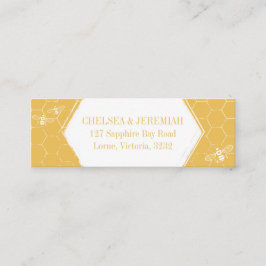 Honey Bee Yellow White Muster Custom Address Card Mini Visitenkarte