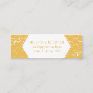 Honey Bee Yellow White Muster Custom Address Card Mini Visitenkarte