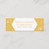 Honey Bee Yellow White Muster Custom Address Card Mini Visitenkarte (Vorderseite)