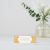 Honey Bee Yellow White Muster Custom Address Card Mini Visitenkarte (Stehend Vorderseite)