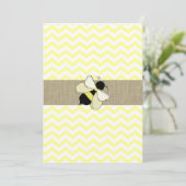 Honey Bee ZigZag Baby Shower Einladung (Stehend Vorderseite)