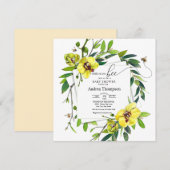 Honey Bee | Zuckerrüben | Orchid Baby Dusche Einladung (Vorne/Hinten)