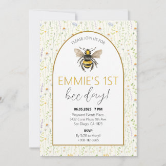 Honey Bee zum ersten Geburtstag Einladung
