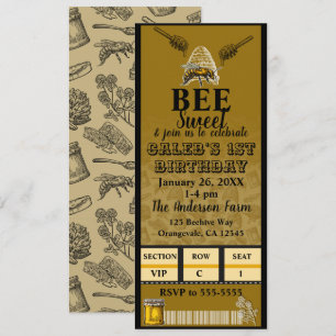 Honey Beehive Birthday Party Event Ticket Einladung