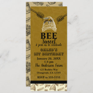 Honey Beehive Birthday Party Event Ticket Einladung