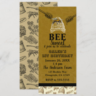 Honey Beehive Birthday Party Event Ticket Einladung
