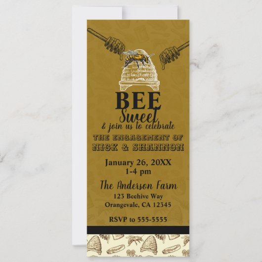 Honey Beehive Engagement Party Event Ticket Einladung (Vorderseite)