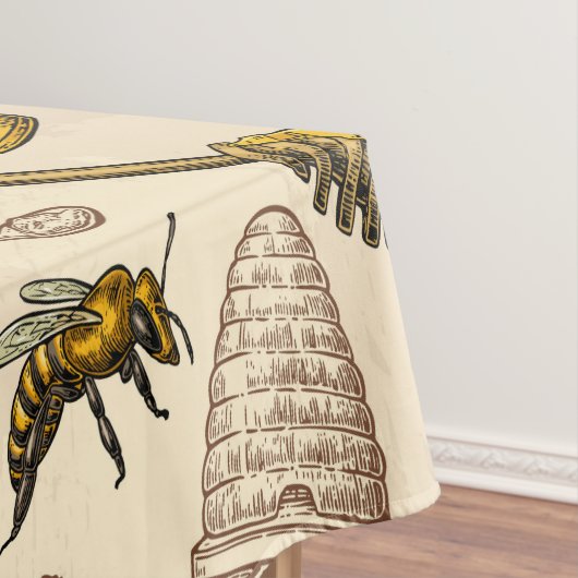 Honey Beehive Golden Yellow Vintag Bio Tischdecke (Beispiel)