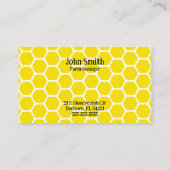 Honey Beekeeper Apiarist Honeycomb Bearm Visitenkarte (Rückseite)