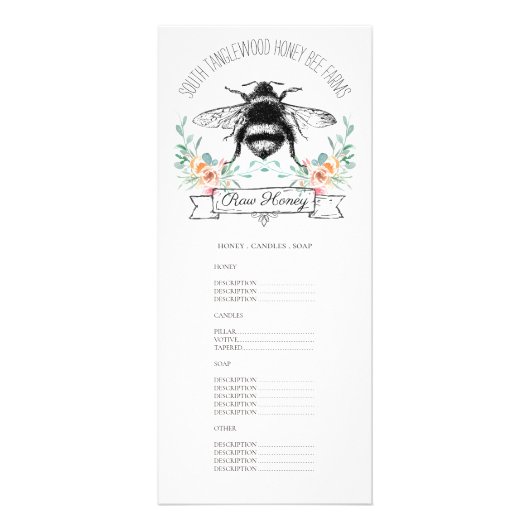 Honey Beekeeper Apiary Farm Beekeeper Werbekarte (Vorne)