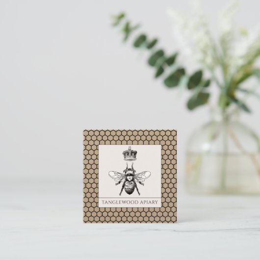 Honey Beekeeper Apiary Honeycomb Kraft Quadratische Visitenkarte (Stehend Vorderseite)