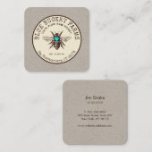 Honey Beekeeper Kraft Square Business Card Quadratische Visitenkarte (Vorne/Hinten)