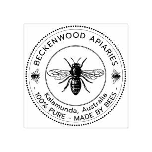 Honey Beekeeper Label Beekeeper Wood Art Briefmark Gummistempel