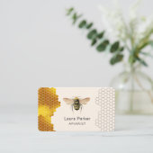 Honey Beeper Honeycomb Apiarist Gold Imker Visitenkarte (Stehend Vorderseite)