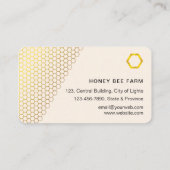 Honey Beeper Honeycomb Apiarist Gold Imker Visitenkarte (Rückseite)