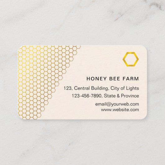 Honey Beeper Honeycomb Apiarist Gold Imker Visitenkarte (Rückseite)