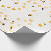 Honey Bees and Honey Comb Gift Wrapping Paper Geschenkpapier (Ecke)