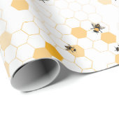 Honey Bees and Honey Comb Gift Wrapping Paper Geschenkpapier (Rolleneckpunkt)