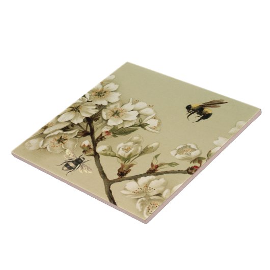 HONEY BEES AND WILD ROSES MONOGRAM FLIESE (Seite)