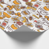 Honey Bees Apiary Floral Gift Geschenkpapier (Ecke)