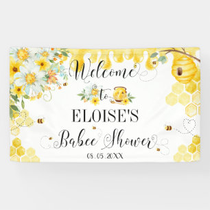 Honey Bees Baby Dusche Hintergrund Willkommen Banner