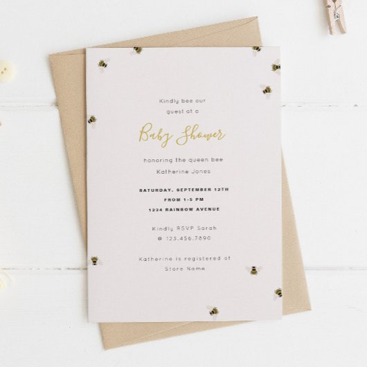 Honey Bees Baby Shower Einladung