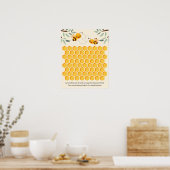 Honey Bees Baby Shower Guest Book Alternative Poster (Küche)