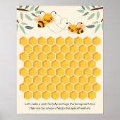 Honey Bees Baby Shower Guest Book Alternative Poster (Vorne)