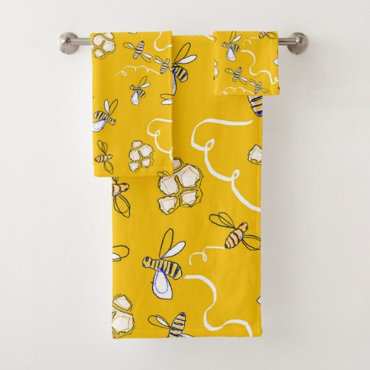 Honey Bees Bath Towel Set (Insitu)