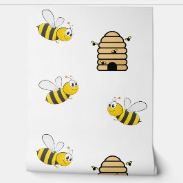 Honey Bees & Beehive Design Tapete