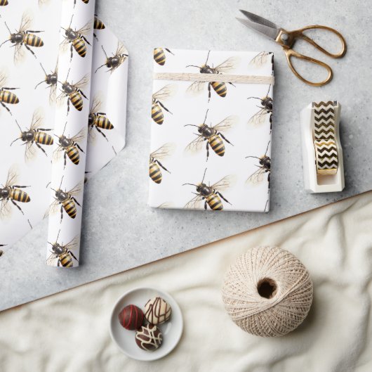Honey Bees Birthday Geschenkpapier (Kunsthandwerk)