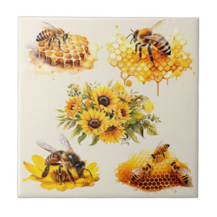 HONEY BEES BLUME HONEYCOMB   KERAMIK FLIESE