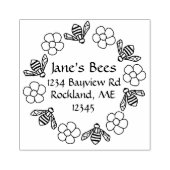 Honey Bees Blume Individuelle Name Gummistempel (Prägung)