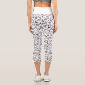 Honey Bees & Blume Liberty Pattern Black & White Capri Leggings (Rückseite)