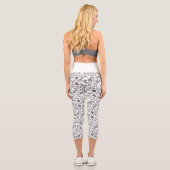 Honey Bees & Blume Liberty Pattern Black & White Capri Leggings (Rückseite)