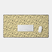 Honey Bees & Blume Liberty Pattern Black Yellow Schreibtischunterlage (Tastatur & Maus)