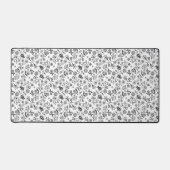 Honey Bees & Blume Liberty Pattern Schwarz-weiß Schreibtischunterlage (Vorderseite)