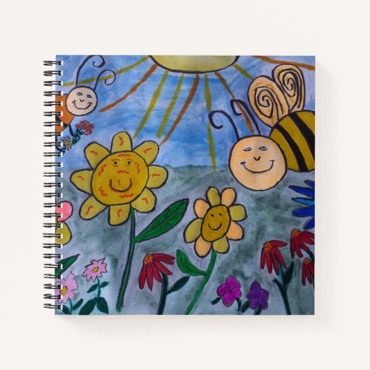 Honey Bees & Blume SpiralNotebook Notizblock (Vorderseite)