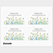 Honey Bees Chamomile Blume Zeichnend Individuelle Rechteckiger Aufkleber (Blatt)