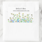 Honey Bees Chamomile Blume Zeichnend Individuelle Rechteckiger Aufkleber (Tasche)