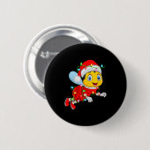 Honey Bees Christmas Lights Santa Costume Cute Ani Button (Vorne & Hinten)