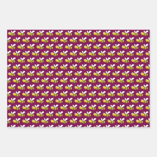 Honey Bees Design Wrapping Paper Geschenkpapier Set (Vorderseite 3)