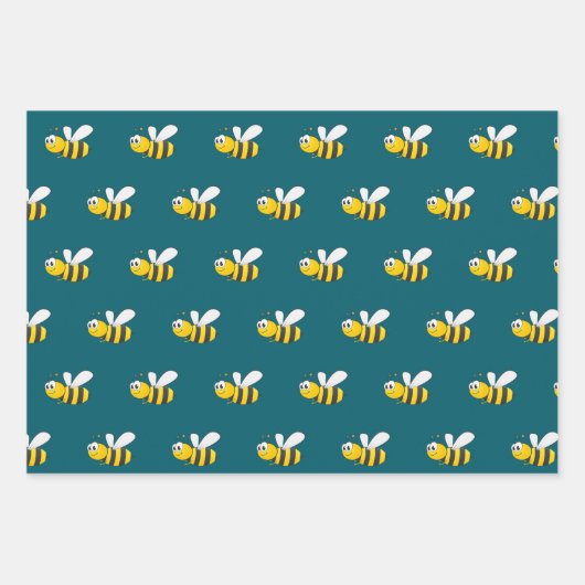 Honey Bees Design Wrapping Paper Geschenkpapier Set (Vorderseite 2)