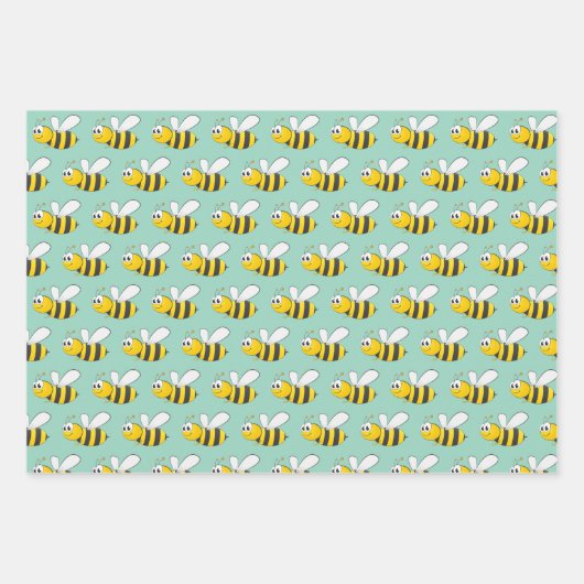 Honey Bees Design Wrapping Paper Geschenkpapier Set (Vorderseite)